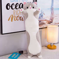 Coussin en peluche chaton Kawaii long avec rembourrage en peluche super douce et coton PP, accessoires de jouets en peluche