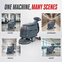 Nettoyeur de sols autoporté CleanHorse H10, machine de nettoyage des sols des gymnases scolaires, alimenté par batterie, machine de nettoyage automatique commerciale