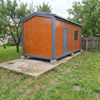 Casa Contenedor de Diseño Industrial Transpirable con Textura de Madera Premium, Estructura de Techo Inclinado para Turismo Ecológico, Oficina o Villa