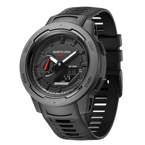 Montre de sport d'extérieur pour homme NORTH EDGE Mars3, chronomètre en fibre de carbone composite, compte à rebours LED, étanche 50M, heure mondiale, écran IPS - Product Image 2