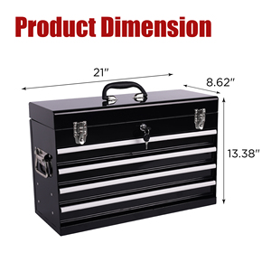 Manufacturer Direct 21" Portable Metal <b>Tool</b> <b>Box</b>, 4-Drawer Locking <b>Tool</b> Chest with EVA <b>Liners</b> for Workshop, Repair Shop - Product Image 6