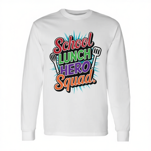 Camiseta de manga larga School Lunch Hero Squad, equipo de personal de cafetería, superhéroe - Product Image 2