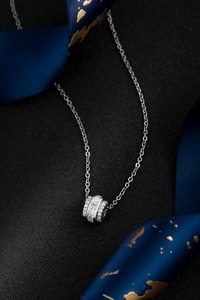 Classic 14K <b>Solid</b> White <b>Gold</b> 0.63ct Round Brilliant Lab Grown Diamond Choker Necklace | Round Brilliant Cut Lab Created Diamond - Product Image 2