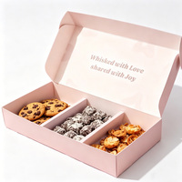 Boîte d'emballage en papier de luxe pour pâtisseries, personnalisable avec logo, pour donuts et biscuits, avec options de pelliculage brillant ou mat et gaufrage
