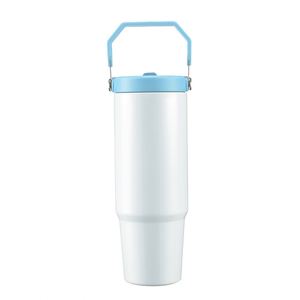 Sublimation 30Oz Outdoor Stainless Steel Sports <b>Vacuum</b> Travel Car Cup Thermal Ice King Tumbler Cup Bottle With Straw Handle - Product Image 1
