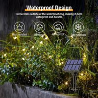 Guirnalda de Luces Solares para Exteriores, IP65 Impermeable, para Jardín, Pequeña, 105 Pies, 300 LED, 8 Modos, Cable de Cobre, Luces Centelleantes