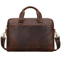 Sac à bandoulière souple en cuir véritable pour homme, sacoche pour ordinateur portable, sac fourre-tout en cuir Crazy Horse, nouveau, résistant à l'usure