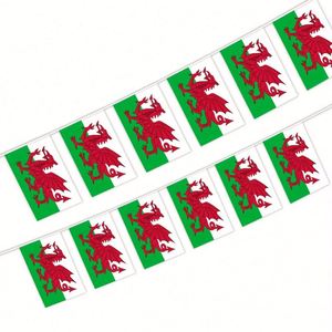 Wholesale 5.5x8 Inches Wales String Bunting <b>Flags</b> for Indoor and Outdoor Decoration(20pcs/set) - Product Image 1