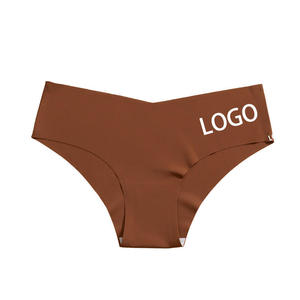 Seamless Women's Low-Rise Solid Thongs V-Shape Sexy Ice <strong>Silk</strong> Panties Laser Cut Invisible Underwear Custom Logo No Show <strong>Knickers</strong> - Product Image 5