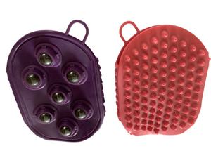 Guanto da massaggio in PVC con palline magnetiche strumento di toelettatura in plastica per la cura del cavallo pettini al Curry di colore personalizzabili - Product Image 3