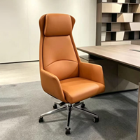 Fauteuil de Direction Inclinable et Ergonomique en Cuir PU, Confortable pour le Travail Sédentaire, Style Luxe Léger