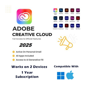 Adobes Creative <span class=keywords><strong>Cloud</strong></span> 2025 tất cả các ứng dụng 1 năm đăng ký phiên bản nhóm ACC PC/MAC 2 thiết bị đăng ký tài khoản DVD CD - Product Image 2