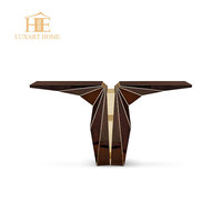Meubles d'entrée de style nordique très demandés, table console en acier inoxydable avec plateau en marbre