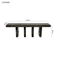 Lander Store Table console en marbre de luxe noir pour maison et hôtel Meubles de salon Table console en marbre Nero Dorato