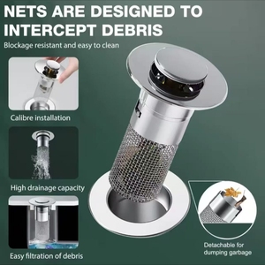 Thiết kế hiện đại Push Pop-up cống lọc tràn Stopper cho tùy chỉnh không thể thiếu phòng tắm bồn rửa lưu vực Tùy chỉnh cống cống - Product Image 3
