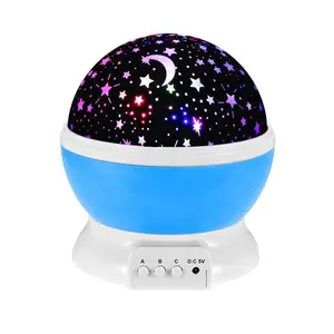 Proyector de luz LED nocturna con cielo estrellado para niños, lámpara de regalo giratoria, planetario para dormitorio infantil, estrellas, luz de luna
