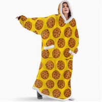 Couverture portable à capuche en polaire berbère de polyester, à manches longues, coupe ample et extra large, pour cadeau de festival des flocons de neige, vente en gros