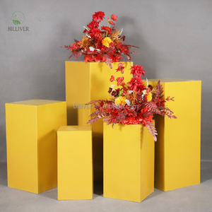 Decorazione del partito <span class=keywords><strong>torta</strong></span> in metallo quadrato piedistallo di nozze pilastro fiori di frutta espositore bianco zoccolo cubo tavolo da Dessert Stand - Product Image 3