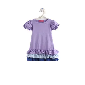 Latest Baby Frock Designs Triple Lotus Side Dresses 1-6 Years Old Girl Frock Frill Designs Dress