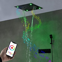 24 pouces Grand Téléphone Musique pomme de douche Coloré LED multifonction Ensemble De Douche Salle De Bains Musique Robinet de Douche