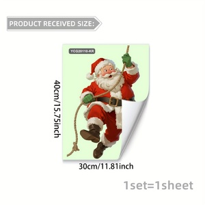 Adesivo da parete natalizio con Babbo Natale luminoso, decorazione da parete per arredamento camera da letto, soggiorno, <span class=keywords><strong>bagno</strong></span> - Product Image 6