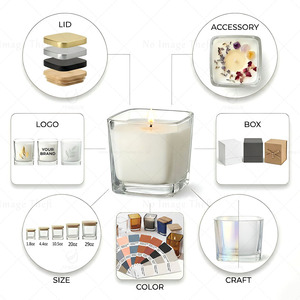 FENGJUN Vaso in <span class=keywords><strong>Vetro</strong></span> Quadrato di Lusso Stile Farmacia, Contenitore Vuoto per Candele, Regali di Nozze, Decorazioni per la Casa, Aromaterapia - Product Image 2