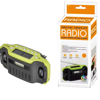 Noodradio met zonne- en handaangedreven oplading - Digitale AM/FM-radio, LED-zaklamp & telefoonoplader