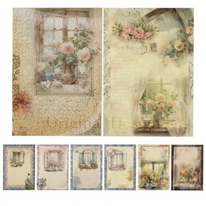 Carte decorative con Scrapbooking retrò Design originale ragazza fiore perla fai da te Vintage Junk Journal craft Design carta - Product Image 3