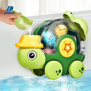 Cartoon Turtle Bath Toy with Waterwheel Baby Bathtub Water Toys for Toddlers Shower Wall Toy Bath Time Game