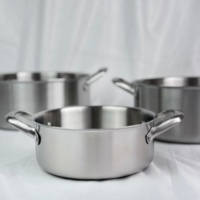 Marmites à soupe commerciales de nouveau design et marmites de cuisson en acier inoxydable à double poignée 430 meilleurs pots à soupe et de stockage