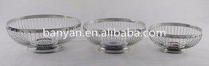 Nuovo Design in acciaio inox 304 <span class=keywords><strong>argento</strong></span> snack pane alla frutta cucina salotto cesto di frutta rotondo - Product Image 6