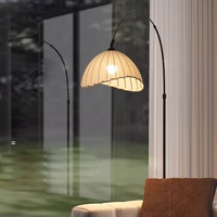 Lampe sur pied LED en fer de style Wabi-Sabi avec abat-jour en tissu, design vintage pour salon, chambre à coucher, coin canapé
