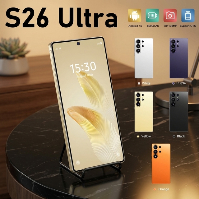 Bezel-Less Look S26 Ultra 5G LTE Phone 22GB+2TB Advanced Deca Core Andriod15 Telephone OTG Mobile Phones