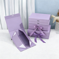 Boîtes cadeaux d'anniversaire de luxe en papier recyclé personnalisées transfrontalières, pliables, avec nœud papillon, fermeture magnétique, couleur unie, finition mate