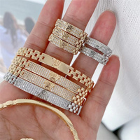 Set Perhiasan Minimalis Rantai Sepeda Warna Emas Perak Bahan Stainless Steel Kristal Gelang Rantai Cincin untuk Wanita