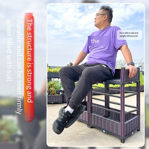 Hot Sell Plastic <b>Raised</b> Garden <b>Bed</b> Self Watering Elevated Planter Box Kit With Legs and Drainage Holes <b>for</b> Flowers - Product Image 5