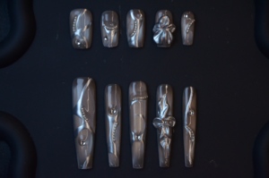 <span class=keywords><strong>Faux</strong></span> <span class=keywords><strong>ongles</strong></span> longs de luxe en acrylique recyclé, forme amande, couverture complète, design français, sans danger pour la nature, vente en gros pour les doigts - Product Image 6