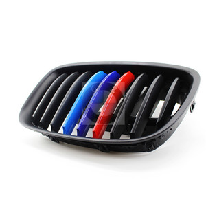 Parrilla Delantera para BMW Serie 5, Plástico ABS Negro Mate con Franjas Azules y Rojas para Parachoques 2010-2015 - Product Image 2