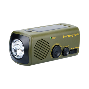 Linterna Solar USB IP65 con Radio FM, Generador de Manivela, 5 Lámparas LED Recargables, Alarma Sonora, Dispositivo de Iluminación Portátil para Senderismo y Emergencias - Product Image 1