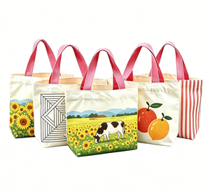 ถุงผ้าแคนวาสแบบพกพาใช้ซ้ำได้กระเป๋าผ้าออกแบบกระเป๋าของคุณเอง - Product Image 1