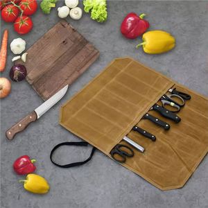 Bolsa de Lona Encerada Resistente para Chef con 7 Ranuras, Estuche para Cuchillos, para Viajes, Campamento y Cocina - Product Image 2