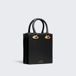Mini <span class=keywords><strong>Borsa</strong></span> a Tracolla da Donna in Pelle <span class=keywords><strong>Nera</strong></span> <span class=keywords><strong>di</strong></span> Alta Qualità, <span class=keywords><strong>Borsa</strong></span> <span class=keywords><strong>di</strong></span> Lusso con Occhielli Dorati e Tracolla in Metallo, <span class=keywords><strong>Borsa</strong></span> a Tracolla per Gioielli - Product Image 4