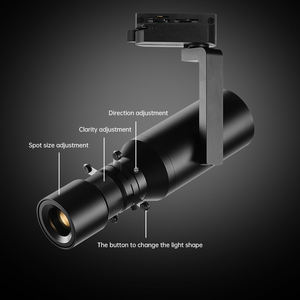 <span class=keywords><strong>LED</strong></span> 트랙 조명 헤드 18W, 박물관 미술관 전시회용 모양 조절 가능 조리개 방향성 라이트 - Product Image 2