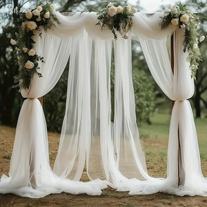 Dekorasi Langit-langit Pernikahan Tirai Kain Tulle Poliester Transparan dengan Gaya Modern untuk Latar Belakang Pernikahan dan Penggunaan Pesta. - Product Image 2