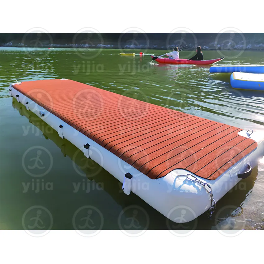 Inflatable Yacht Dock Platform Swim Pool /water Play Equipment Floating Island Fishing Kayak Boat