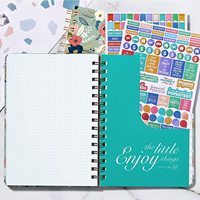 Planificateur de budget personnalisé avec feuilles d'autocollants A5 couverture rigide spirale Journal cahier Agenda budget quotidien hebdomadaire 2022 planificateur
