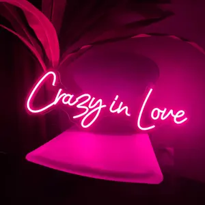 Crazy in Love Neon Sign,Led Neon Sign Luminous Acrylic Led Colorful Letters Advertising