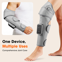 Masseur de jambes à compression d'air deux-en-un avec chauffage, batterie 2500 mAh, 1,5 heure d'utilisation pour la relaxation musculaire et le soulagement de la douleur