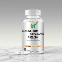 Complément Alimentaire OEM Glycinate de Magnésium 60 Capsules Soutien Immunitaire 200g pour Adultes