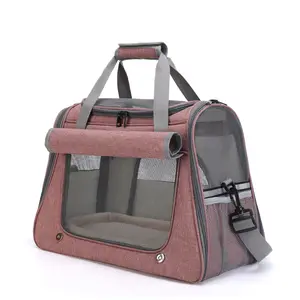 कस्टम रंग और लोगो एयरलाइन को मंजूरी दी पालतू वाहक यात्रा उत्पादों Foldable पोर्टेबल नरम पालतू वाहक कुत्ते बिल्ली यात्रा बैग